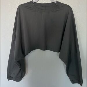 Gray Longsleeve Crop Top